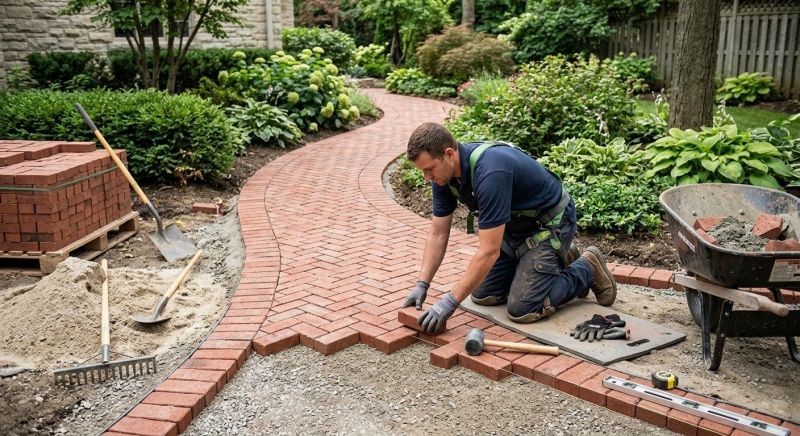Brick Hardscaping Installation in West Hartford, CT