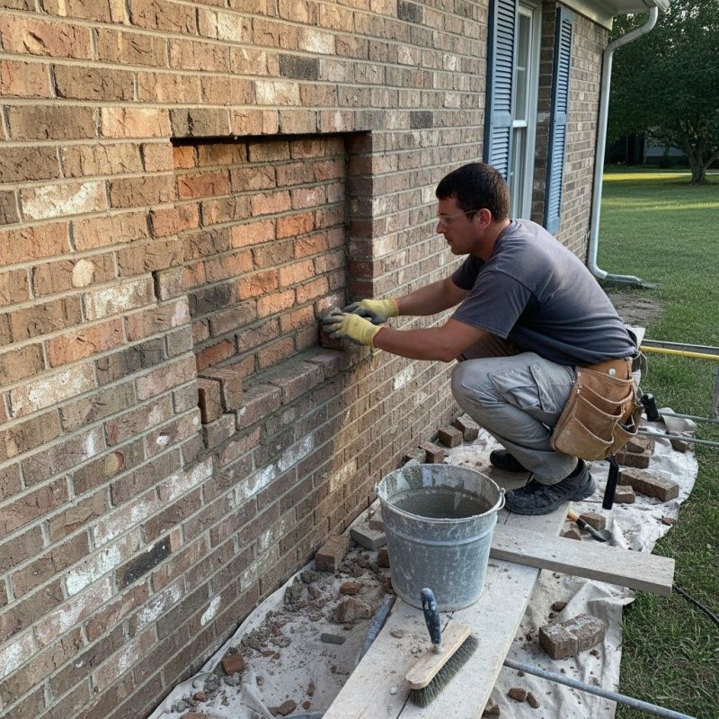 Local Garage Brick Repair pros at work
