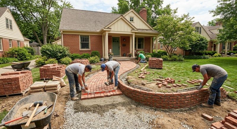 Brick Hardscaping Installation in West Hartford, CT