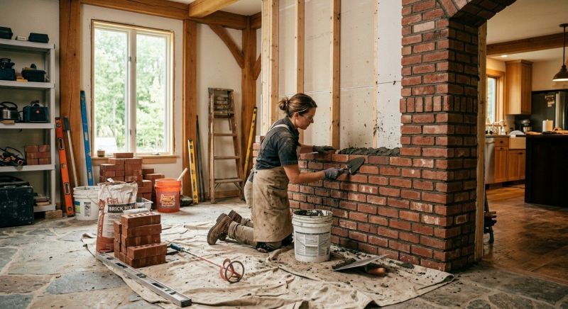 Brick Pillar Installation in Medina, OH